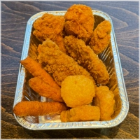 3 chicken hotwings, 3 chicken strips, 6 chicken nuggets